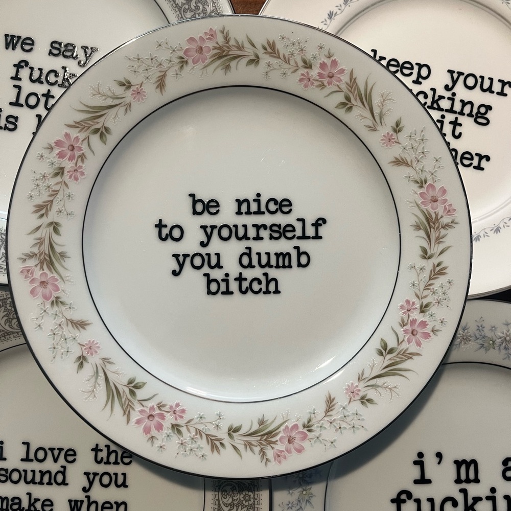 Floral White Dinner Plate